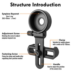 Upgrade Universal Cell Phone Adapter Bracket Clip Mount Soft Rubber Material for Binocular Monocular Spotting Scope Telescope