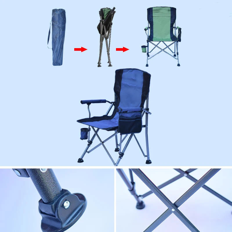 Outdoor Folding Tables and Chairs Camping Chairs Sturdy Folding Lawn Portable Belt Chairs Barbecue Self-driving Equipment