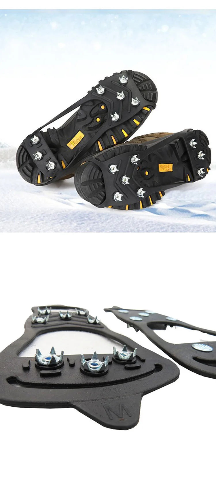 8 Teeth Climbing Crampons for Outdoor Winter Walk Ice Fishing Snow Shoes Antiskid Shoes Manganese Steel Shoe Covers Crampones