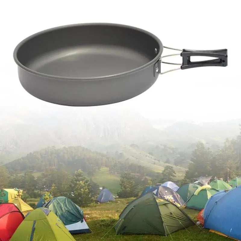 2023 New Non-stick Travel Aluminum Alloy Portable Outdoor Utensil Cooking Pan Hiking Kitchen Frying Cookware Camping Picnic X2M6