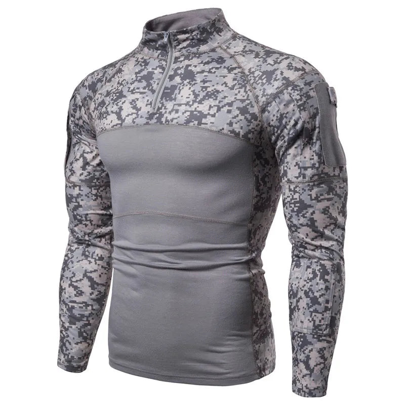 Men's Long Sleeve T-Shirt   Outdoor Trekking Camping Climbing Fishing Male Sports Slim Fit Pullover Clothing