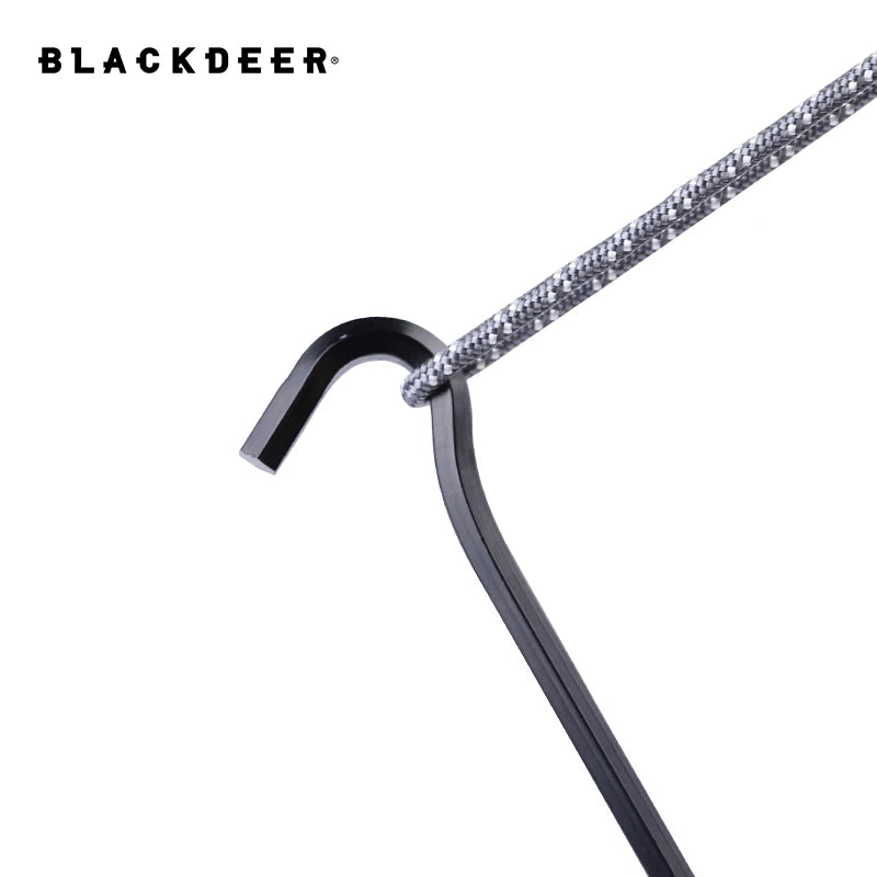 BLACKDEER 8pcs Camping Tent Pegs Aluminum Alloy Tent Nail Hiking Hook Nail Tent Stake guy line Wind rope buckle accessories