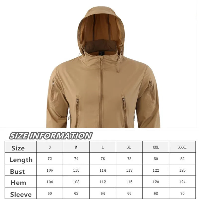 ESDY Sports Jacket Thin Single Layer Sunscreen Skin Clothing Outdoor Climbing Combat Tactical Swat Hiking Trekking Fishing Suits