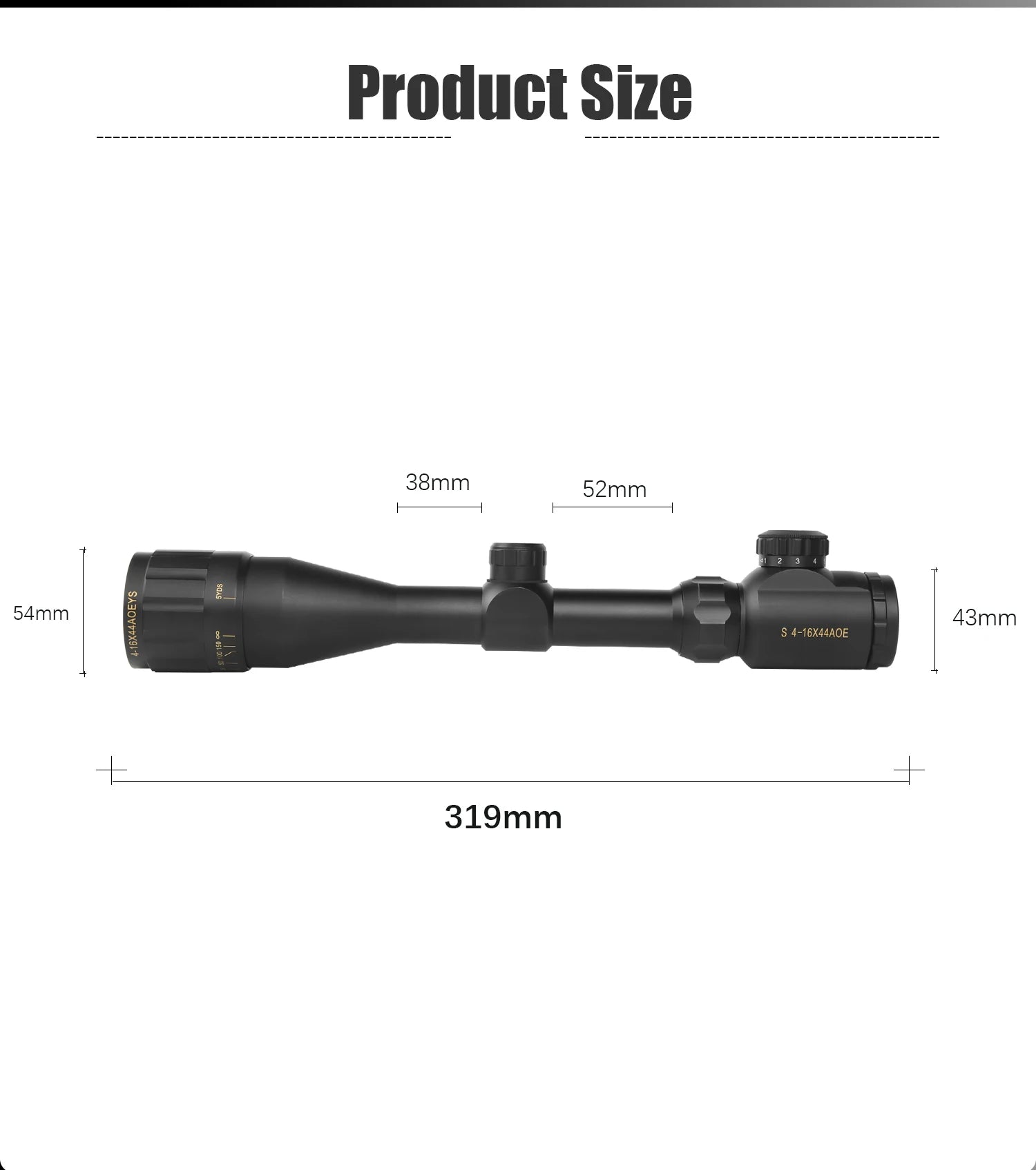 MARCH S4-16X44AOE Tactical Riflescopes Spotting Rifle Scope for Hunting Optical Collimator Air Gun Sight  Red Green Illumination