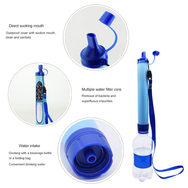 Outdoor Water Purifier Camping Hiking Emergency Life Survival Portable Purifier Water Filter Filtration Straws