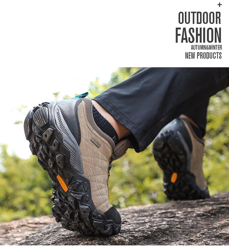 Humtto Outdoor Walking Sneakers for Men Leather Hiking Shoes Climbing Sport Women Men's Shoes Trekking Hunting Female Mens Shoes