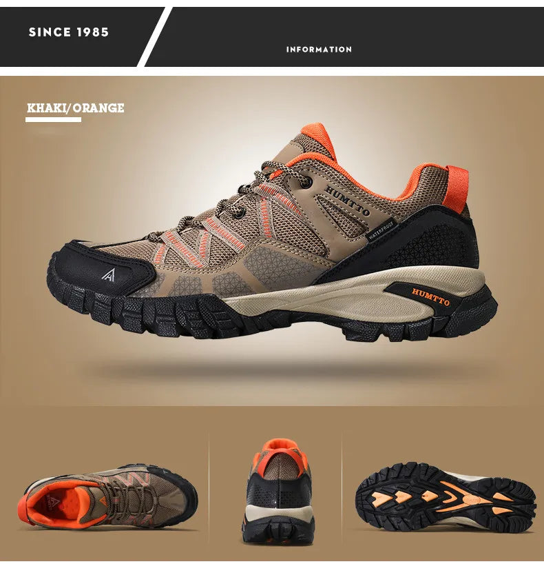 HUMTTO New Arrival Mens Hiking Shoes Breathable Lace Up Trekking Boots Male Cushioning Ourdoor Climbing Tourism Sneakers for Men