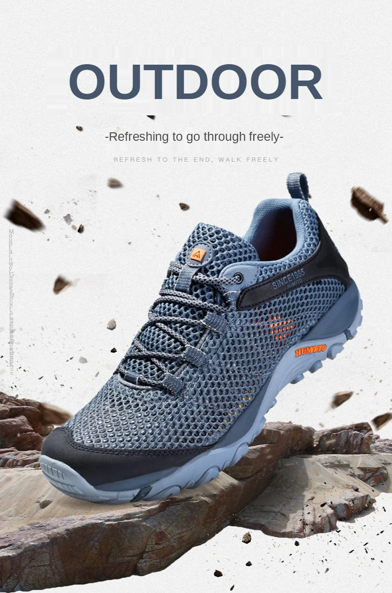 HUMTTO Summer Hiking Sneakers Shoes for Men 2021 Breathable Outdoor Trekking Sport Mens Water Shoes Climbing Walking Man Shoes