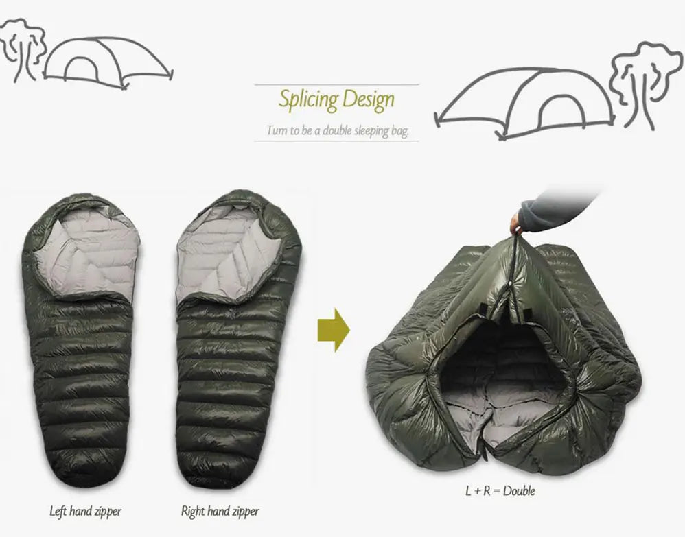 Kamperbox Cold Temperature Winter Sleeping Bag Down Sleeping Bag Winter Camping Sleeping Bag Double