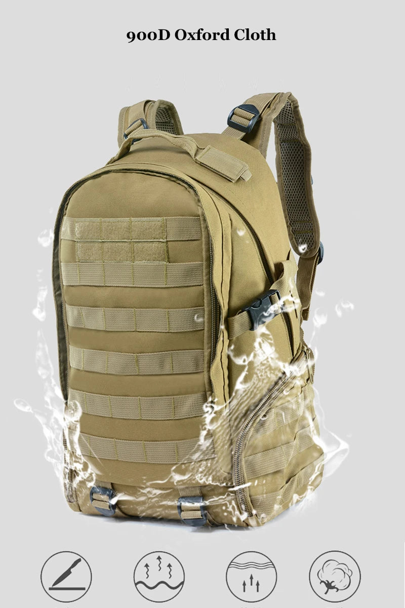 Military Tactical Backpack 900D Oxford Men's Outdoor Camping Mountaineering Water Release Sports Backpack Hunting Molle Bag