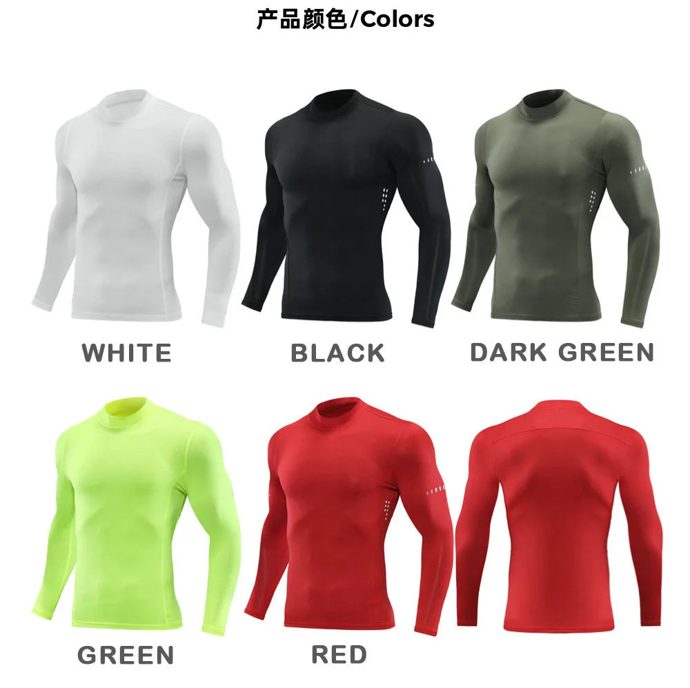 Plus Size Men Compression Sport T-Shirt Top Long Sleeve Gym Running Clothing Fitness Tight Sportswear Hiking Rashgard Sweatshirt