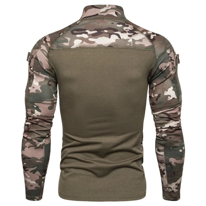 Men's Long Sleeve T-Shirt   Outdoor Trekking Camping Climbing Fishing Male Sports Slim Fit Pullover Clothing