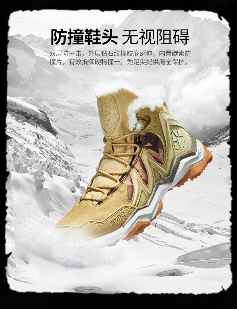 RAX Men Hiking Shoes winter Waterproof Outdoor Sneaker Men Leather Trekking Boots Trail Camping Climbing snow Sneakers Women