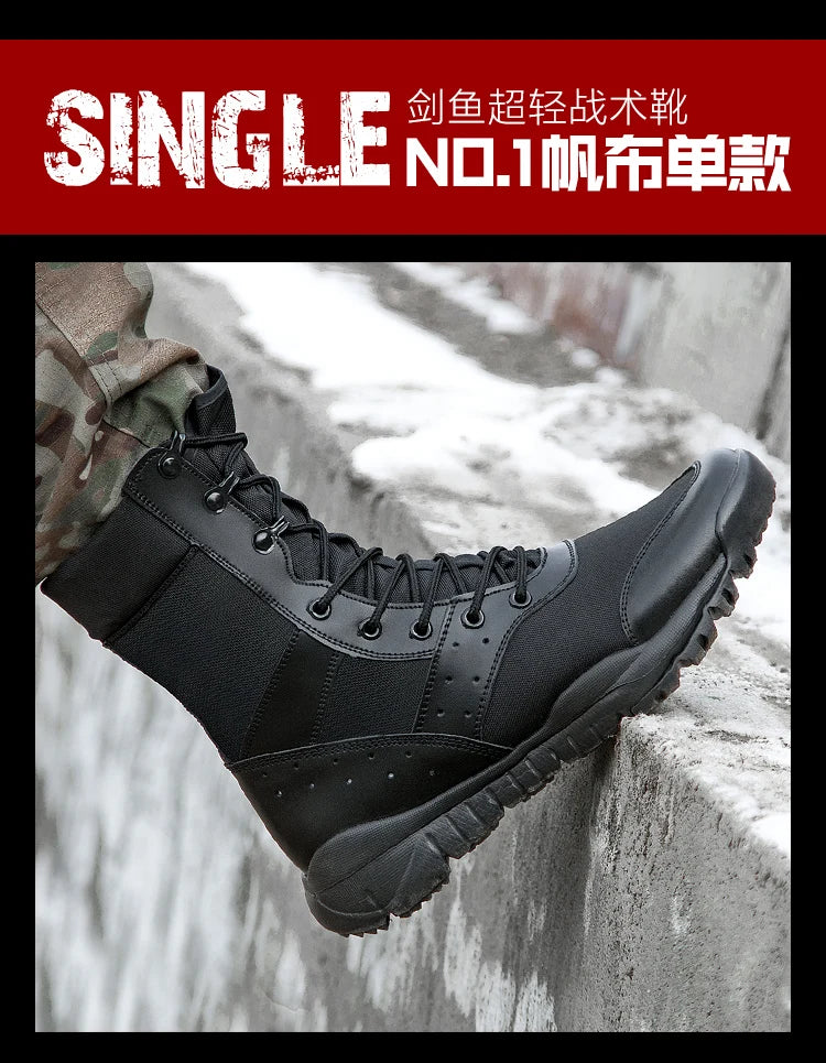 Summer Combat Boot Men Women Climbing Training Lightweight Waterproof Tactical Boots Outdoor Hiking Breathable Mesh Shoes