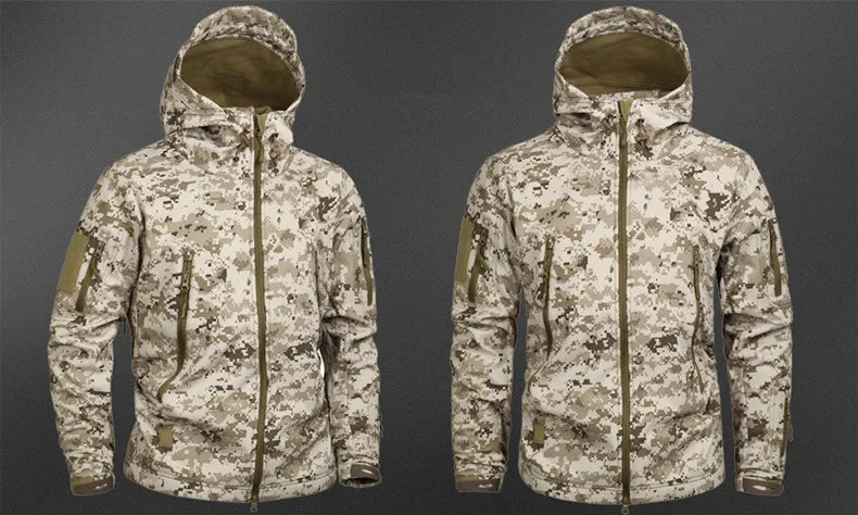 Hiking Jackets Men Camouflage Tactical Jacket Autumn Winter Shark Skin Soft Shell Waterproof Jacket Windbreaker