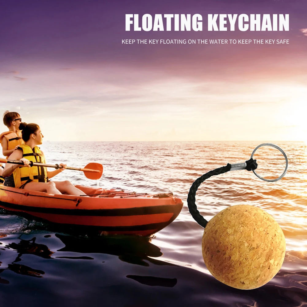 Cork Ball Floating Keychain Key Ring Buoyant Keyring Boat Sailing Kayak Gift Key Chain Float Buoy for Boating Accessory