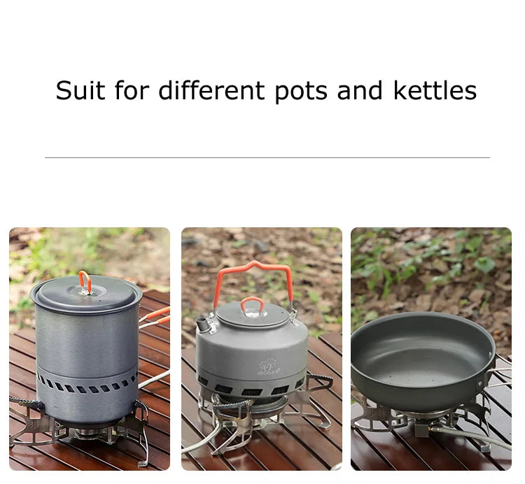 Bulin Outdoor Gas Stove Folding Cooking Furnace Camp Cookware Split Gas Furnace Stove for Camping Hiking Picnic with Pot