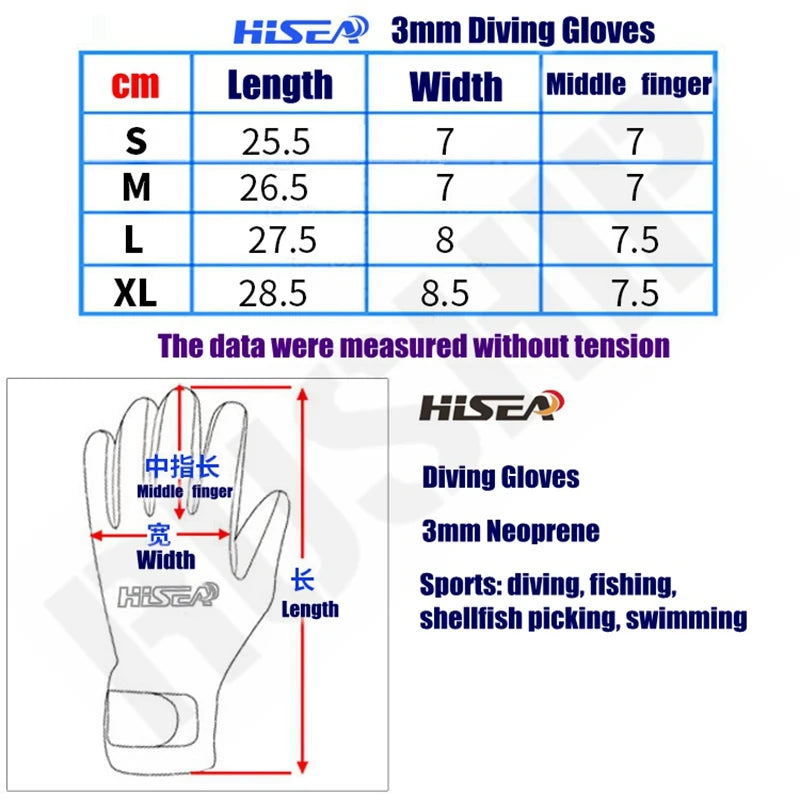 2.5MM Neoprene Scuba Diving Gloves Snorkeling Submersible Equipment Swim Water Ski Surf Collocationing Spearfishing Wet Suit