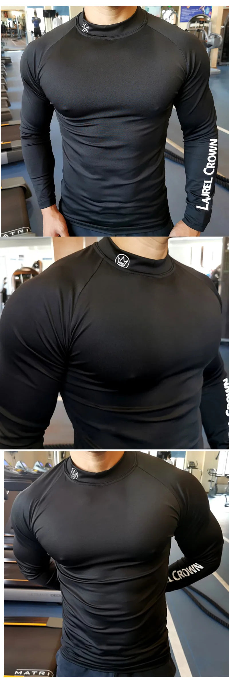 Gym Long Sleeve Shirt Men Fitness Training T-shirt Running Sport Bodybuilding Skinny Tee Tops Muscle Workout Clothing