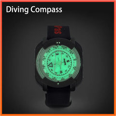 Outdoor Compass Professional 60M /197Ft Diving Compass Waterproof Navigator Digital Watch Scuba Compass for Swimming Diving