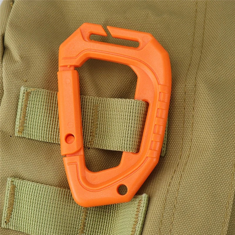 1Pcs Big D-type Plastic Steel Tactical Molle Quick Hook Hanging Buckle Clip Outdoor Camping Backpack Bag EDC Tool Accessories