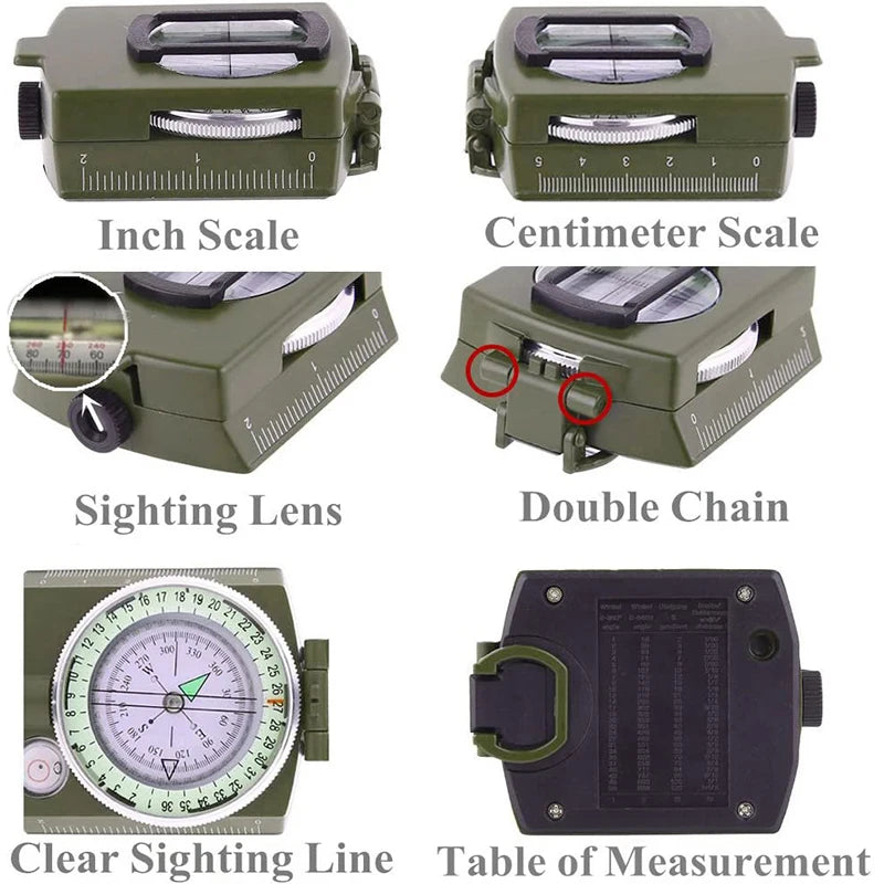 Waterproof High Precision Compass Outdoor Gadget Sports Navigation Hiking Mountaineering camping Professional Metal Sight