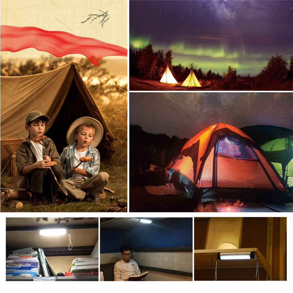 LED Tent Light USB Rechargeable Lantern Power Bank Portable Emergency Night Lamp Flashlight Market Light Outdoor Camping Home