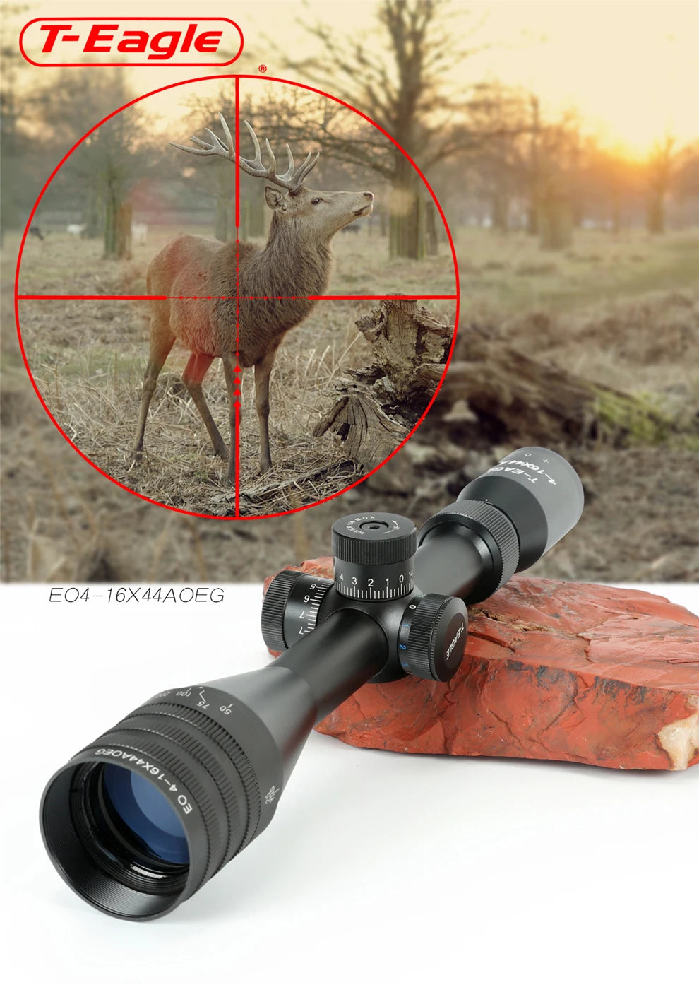 T-EAGLE EO4-16x44AOE Tactical Riflescope Spotting Scope for Rifle Hunting Optical Airsoft Sight Red Green Blue Illumination