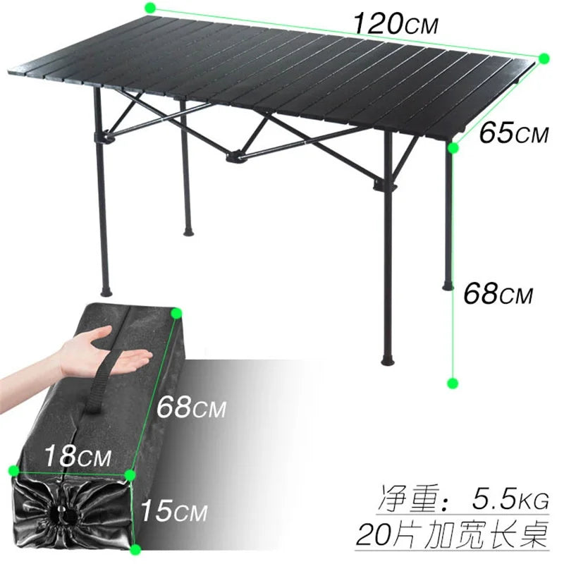 New Outdoor Folding Table Chair Camping Aluminium Alloy BBQ Picnic Table Waterproof Durable Folding Table Desk