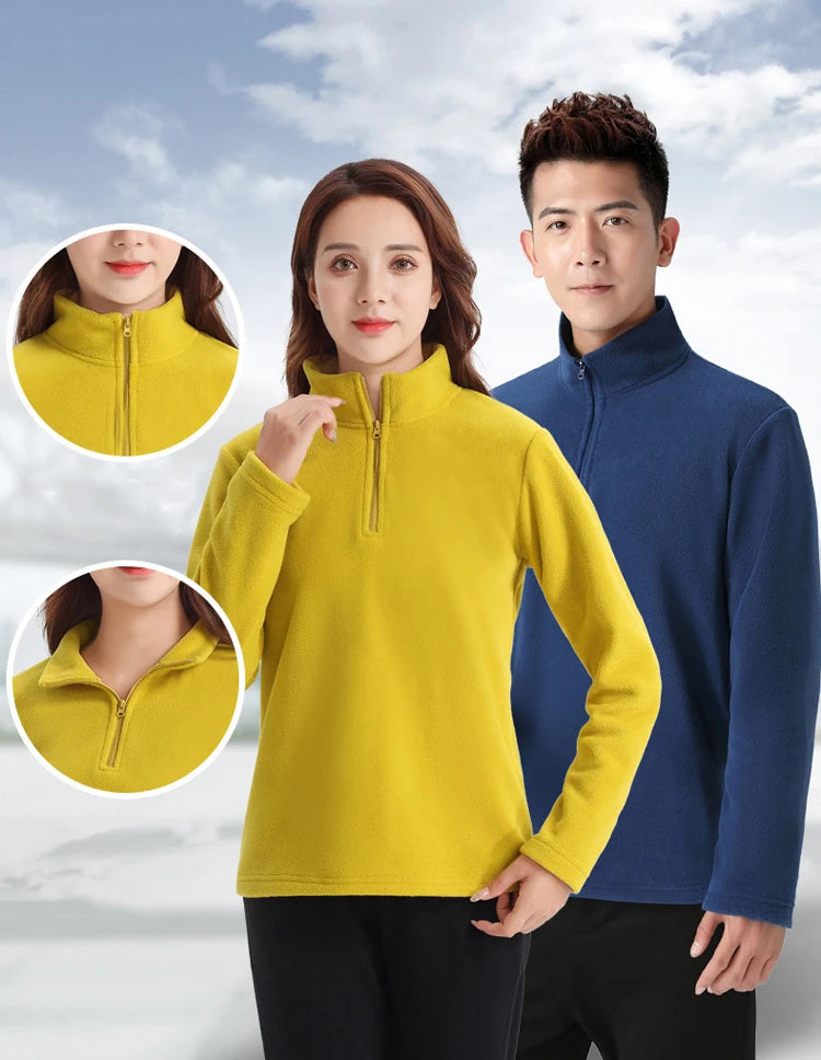 TRVLWEGO Men Women Outdoor Sport Polar Fleece Jackets Winter Heated Outing Coats Lovers Trekking Camping Hiking Clothing Asian