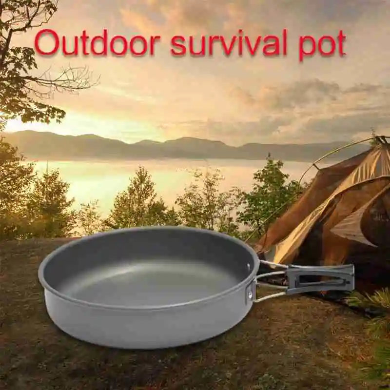 2023 New Non-stick Travel Aluminum Alloy Portable Outdoor Utensil Cooking Pan Hiking Kitchen Frying Cookware Camping Picnic X2M6