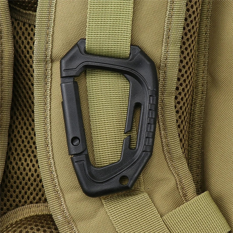 1Pcs Big D-type Plastic Steel Tactical Molle Quick Hook Hanging Buckle Clip Outdoor Camping Backpack Bag EDC Tool Accessories