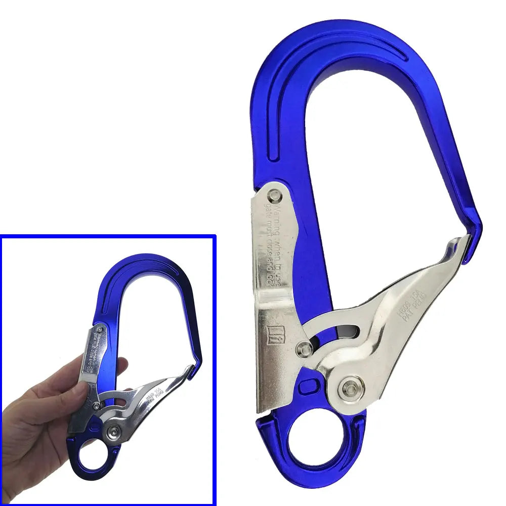 25Fkn Heavy Duty Rock Climbing Caving Fall Protection Harness Lanyard Spring Automatic Lock Fall Arrest Carabiner Snap Hook