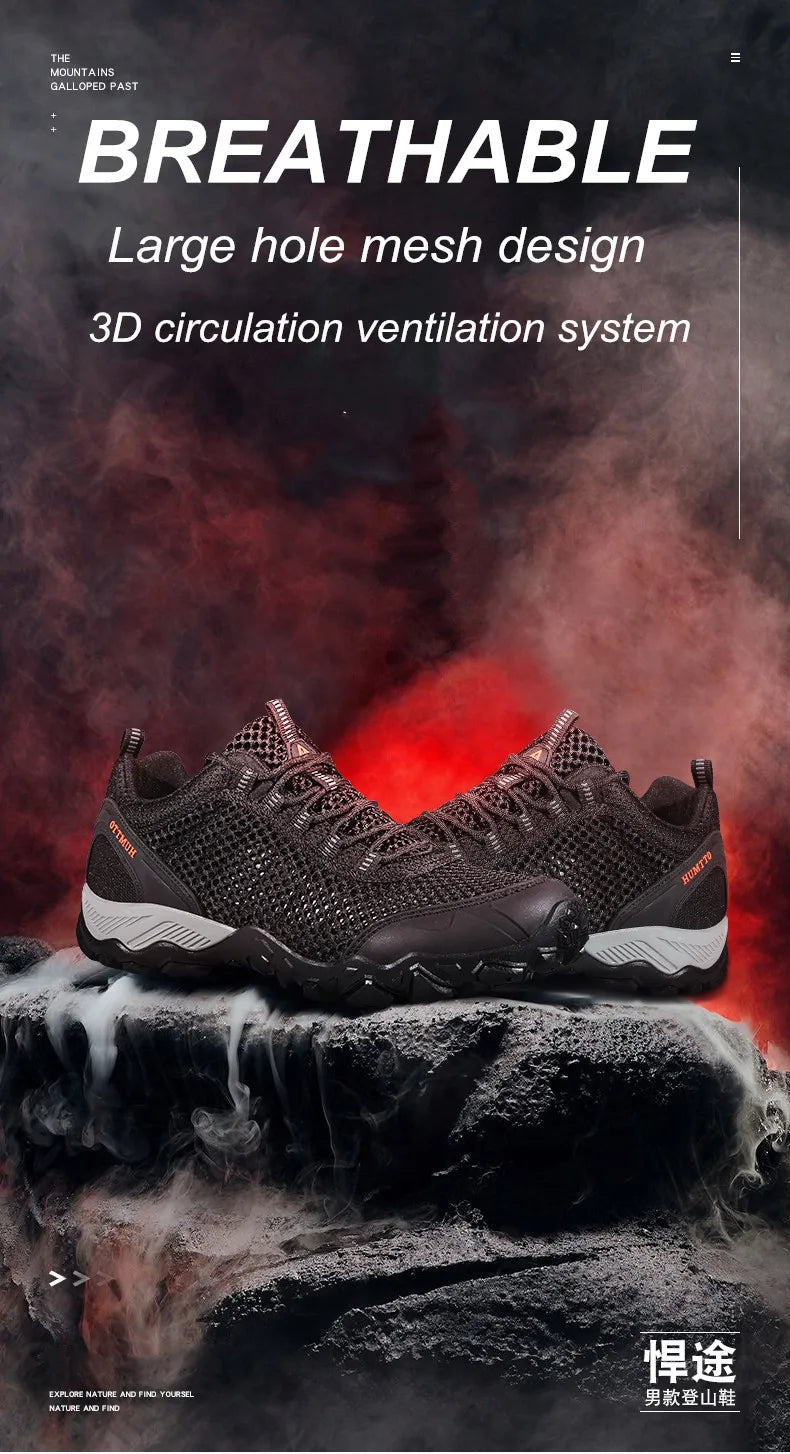 Humtto Summer Hiking Shoes Outdoor Walking Sneakers for Men Climbing Sport Women Men's Shoes Trekking Hunting Female Mens Shoes