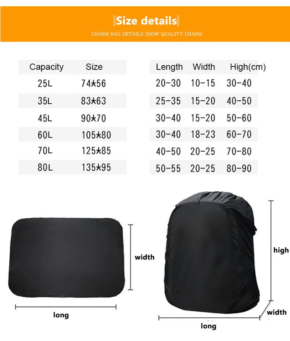 New Hot Rain Cover For Backpack 20L 35L 40L 50L 60L Waterproof Bag Camo Tactical Outdoor Camping Hiking Climbing Dust Raincover