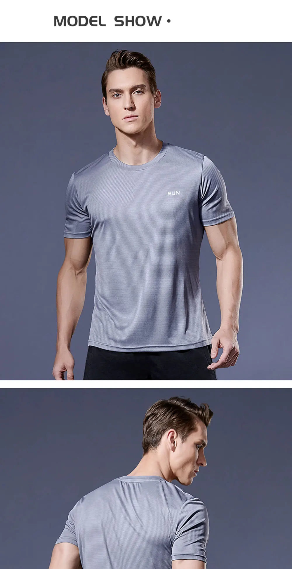 Black Compression Men T-shirts workout Sports Running T-shirt Short Sleeve Quick Dry Tshirt Fitness Exercise Gym Clothing