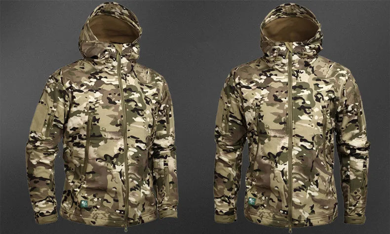 Hiking Jackets Men Camouflage Tactical Jacket Autumn Winter Shark Skin Soft Shell Waterproof Jacket Windbreaker