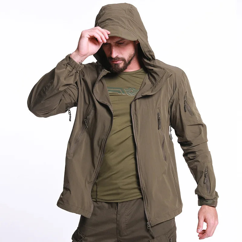 ESDY Sports Jacket Thin Single Layer Sunscreen Skin Clothing Outdoor Climbing Combat Tactical Swat Hiking Trekking Fishing Suits