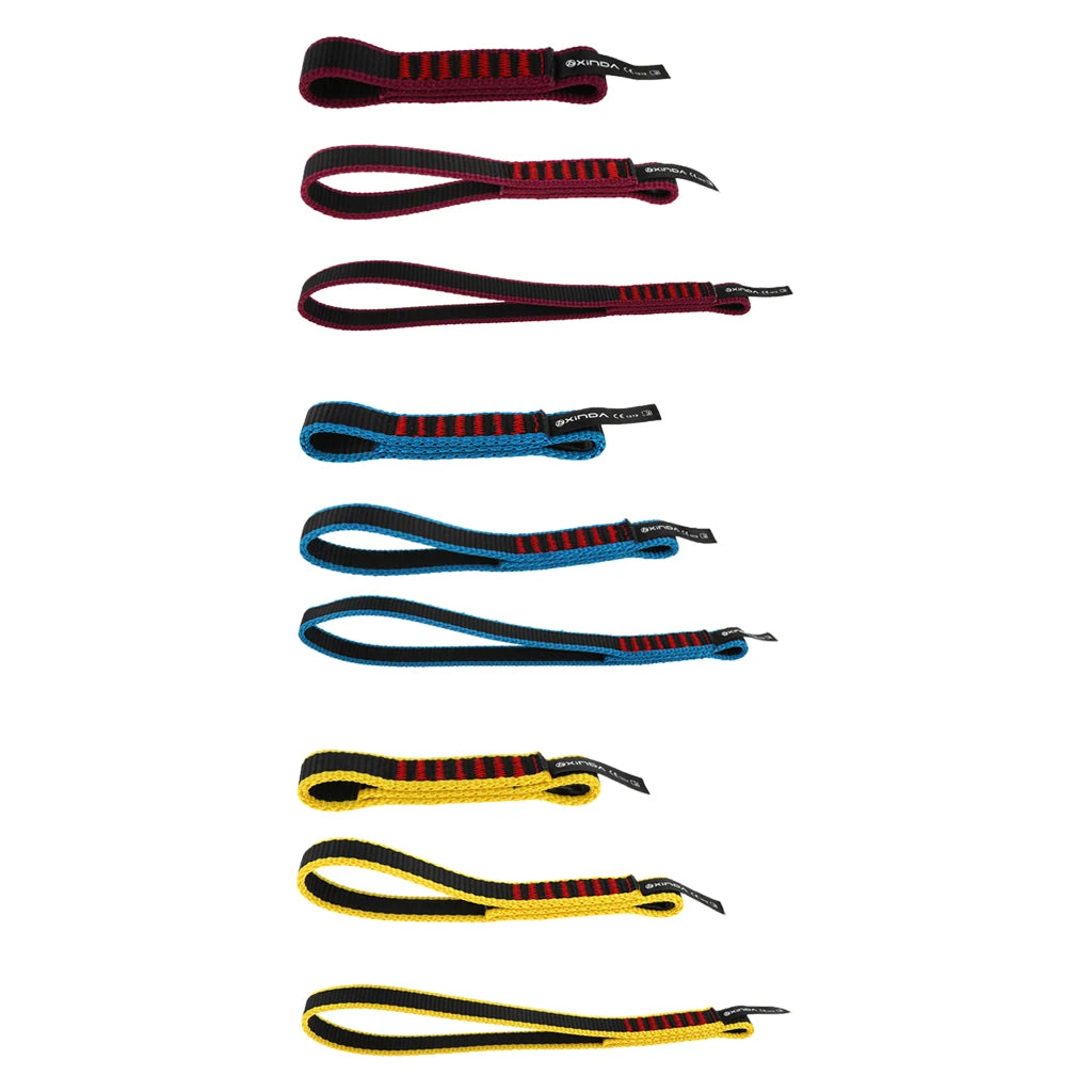 22KN Rock Climbing Quick Draw Nylon Open Sling Mountaineering Carabiner Hardware Webbing Strap Lanyard Rope for Climbing