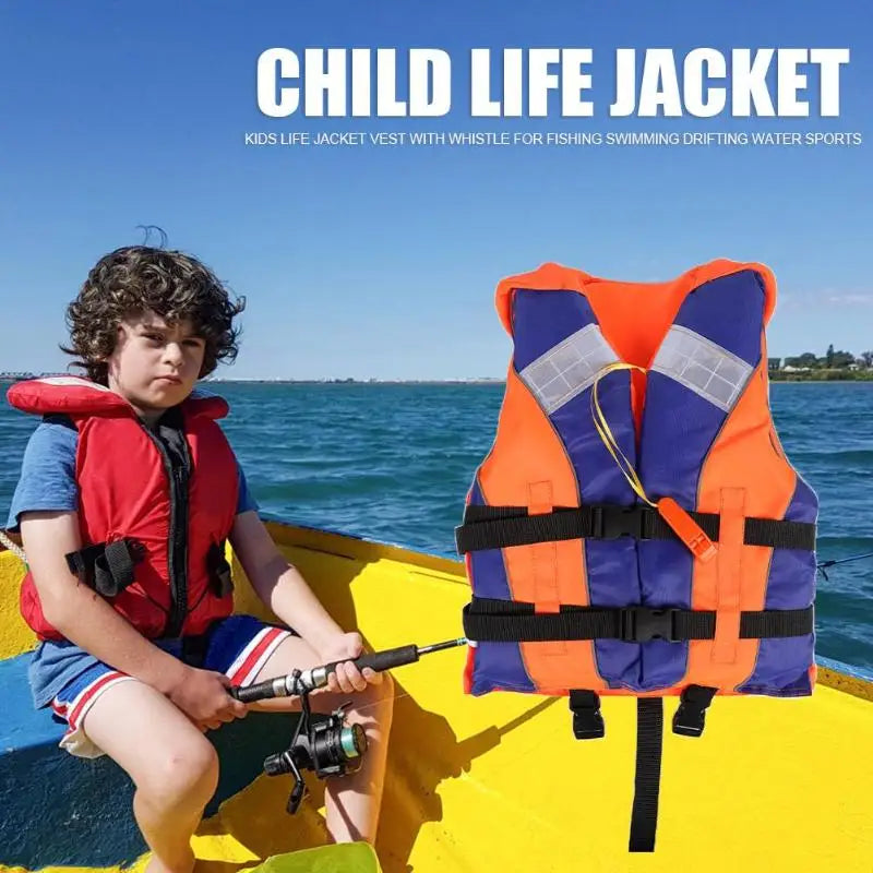 Kids Life Jacket Children Swimming Boating Life Vest with Whistle Reflective Strips Safety Life Vest Water Sports Protection