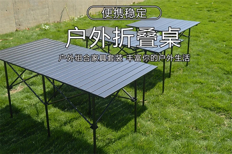 New Outdoor Folding Table Chair Camping Aluminium Alloy BBQ Picnic Table Waterproof Durable Folding Table Desk