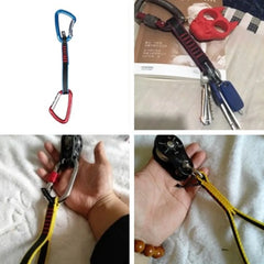 22KN Rock Climbing Quick Draw Nylon Open Sling Mountaineering Carabiner Hardware Webbing Strap Lanyard Rope for Climbing