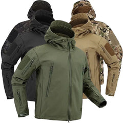 Hiking Jackets Men Camouflage Tactical Jacket Autumn Winter Shark Skin Soft Shell Waterproof Jacket Windbreaker