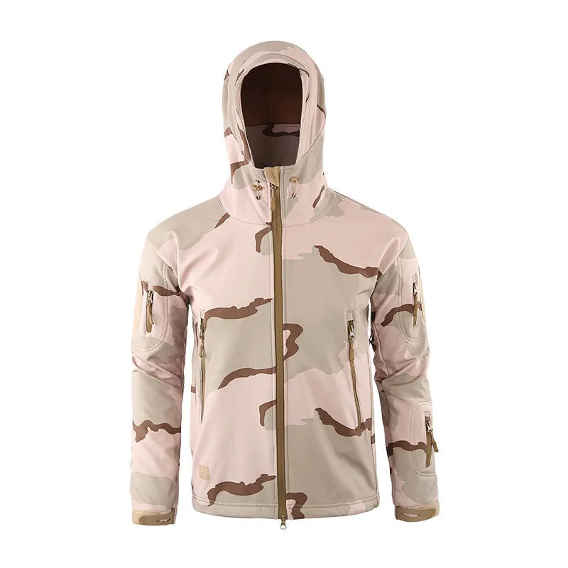 Hiking Jackets Men Camouflage Tactical Jacket Autumn Winter Shark Skin Soft Shell Waterproof Jacket Windbreaker