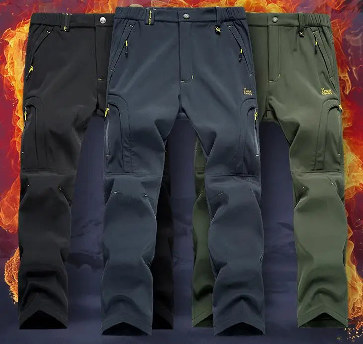 2022 Men's Winter Outdoor Pants Casual Trekking Hiking Windproof Trousers Warm Plus Size Camping Climb Run Male Mens Clothing