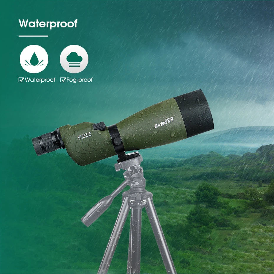 SVBONY SV17 25-75x70mm Spotting Scope Straight Waterproof Spotting Scope for Camping Hunting Bird Watching,Zoom Telescope Spygla