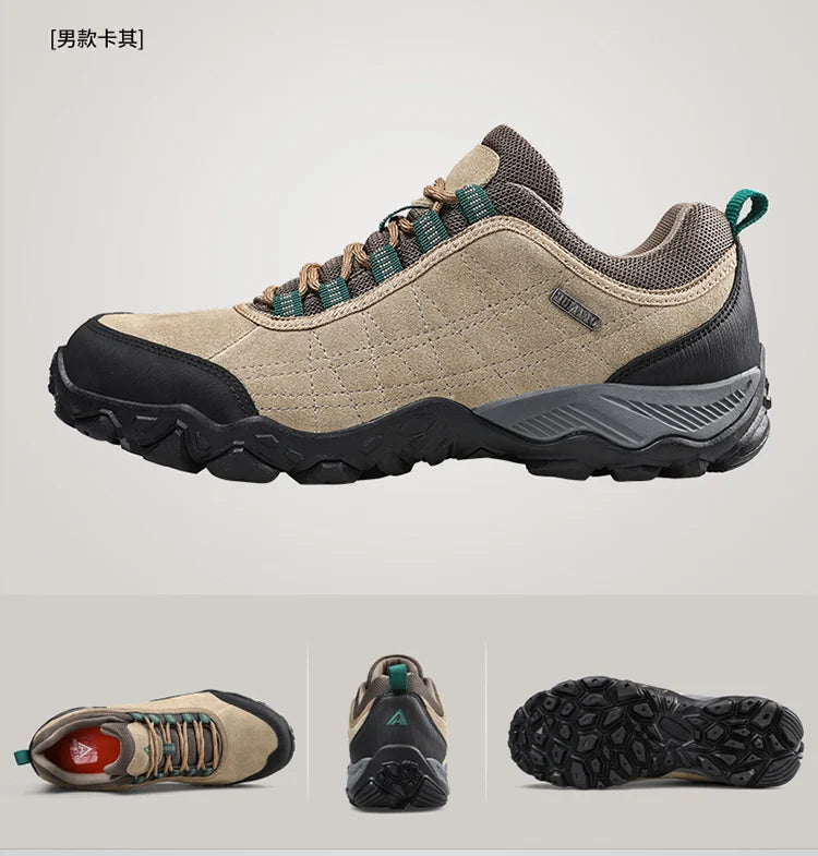 HUMTTO Brand Clearance Summer Hiking Shoes for Men 2021 Breathable Leather Hunting Trekking Climbing Shoes Mens Outdoor Sneakers