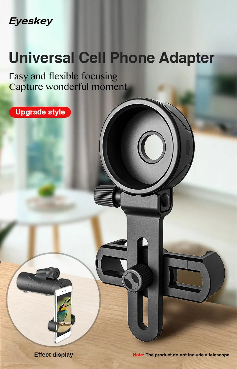 Upgrade Universal Cell Phone Adapter Bracket Clip Mount Soft Rubber Material for Binocular Monocular Spotting Scope Telescope