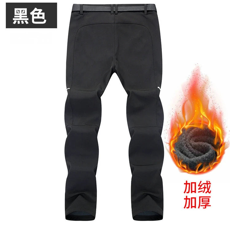 Winter Thicken Fleece Thremal Hiking Pants Men Softshell Trousers Kids Boy Outdoor Waterproof Trekking Skiing Clothing Customize