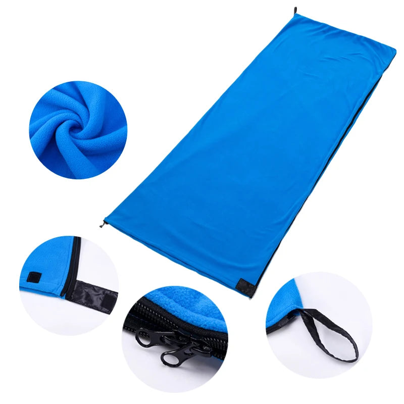 Portable Ultra-light Polar Fleece Sleeping Bag Outdoor Camping Tent Bed Travel Warm Sleeping Bag Liner Camping sport Accessories